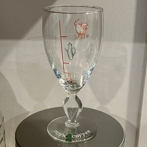 Irish coffee glass with measurements to make the drink / Clear Glass Coffee